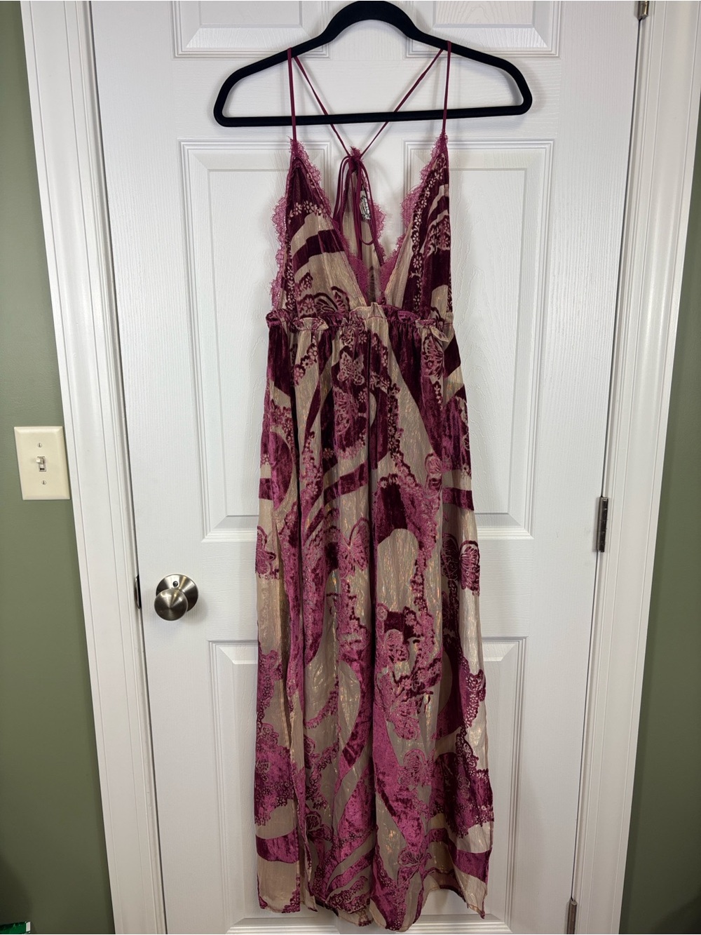 Intimately Free People Bali butterfly burnout slip dress sz sm - Picture 2 of 9